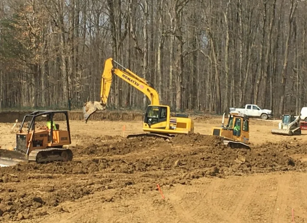 Heavy equipment operation for land development
