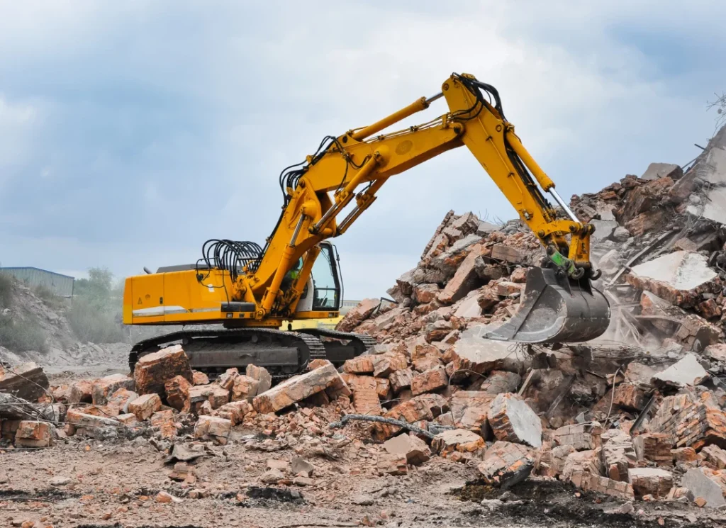 Heavy machinery demolition