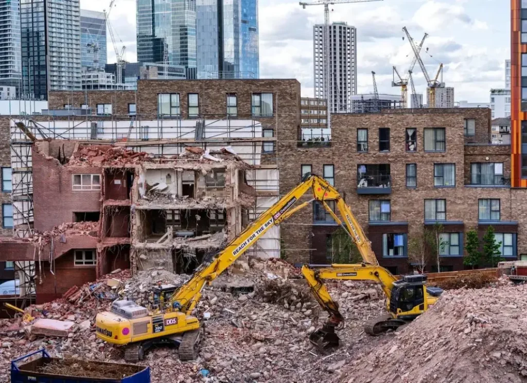Construction site destruction